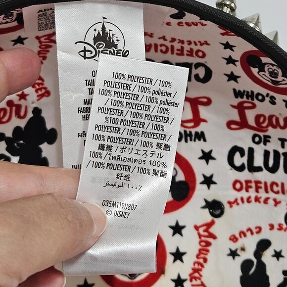 Walt Disney World Park Mickey Mouse Studded Spiked Hat Adult USA Black Silver - Picture 9 of 12